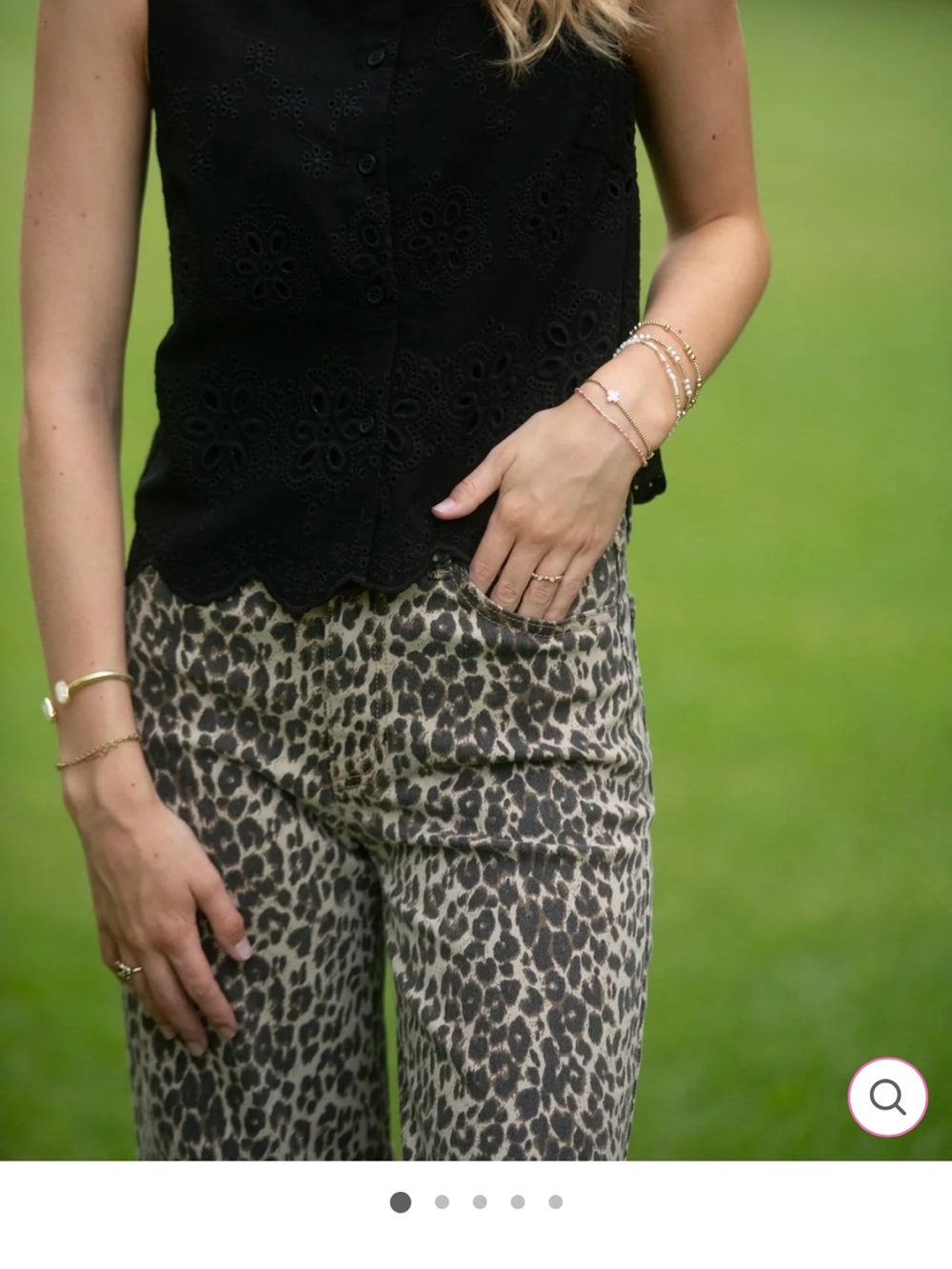 Just Black Leopard Print Wide-Leg Pants in Black and Taupe